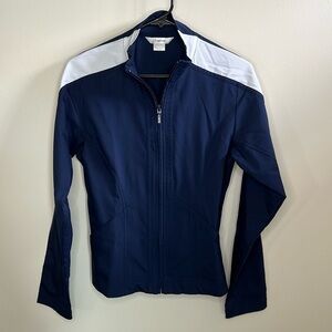 ATIVA BLUE AND WHITE LIGHTWEIGHT GOLF JACKET with POCKETS Medium